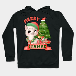 Adorable Santa Baby Llama, Merry Llamas Hoodie